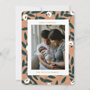Cartes Pour Fêtes Annuelles Cartes de Noël avec feuillage Famille Photo Fêtes