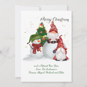 Cartes Pour Fêtes Annuelles Cartes de Noël Gnomes Bonhommes de Neige Fêtes de 