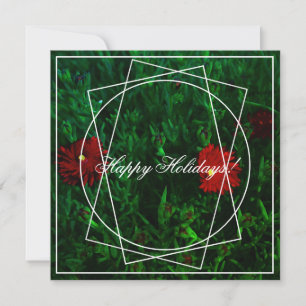 Cartes Pour Fêtes Annuelles Cartes de vœux Fleurs Rouge Vert Joyeuses Fêtes