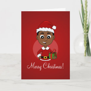 Cartes Pour Fêtes Annuelles Carton Cute African American Christmas boy