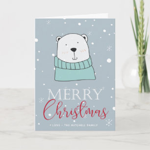 Cartes Pour Fêtes Annuelles Carton de Noël à l'Ours mignon