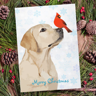 Cartes Pour Fêtes Annuelles Carton de Noël Lab jaune - Chien Labrador mignon