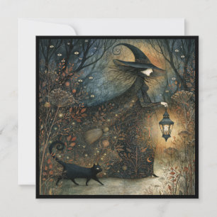 Cartes Pour Fêtes Annuelles Carton d'invitation à une fête d'Halloween Sorcièr