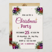 Cartes Pour Fêtes Annuelles Carton d'invitation arbre de Noël modifiable (Devant / Derrière)