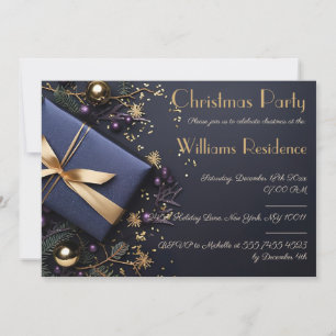 Cartes Pour Fêtes Annuelles Carton d'invitation de fête de Noël festif et élég
