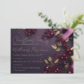 Cartes Pour Fêtes Annuelles Carton d'invitation de fête de Noël festif et élég (Debout devant)