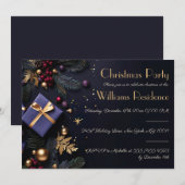 Cartes Pour Fêtes Annuelles Carton d'invitation de fête de Noël festif et élég (Devant / Derrière)