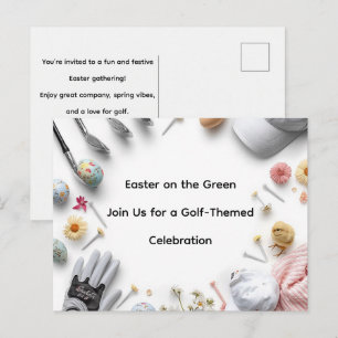 Cartes Pour Fêtes Annuelles Carton d'invitation Golf oeufs de Pâques balles et