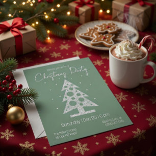 Cartes Pour Fêtes Annuelles Carton d'invitation moderne vert et blanc pour une
