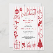 Cartes Pour Fêtes Annuelles Carton d'invitation rouge pour la fête de Noël des (Devant)