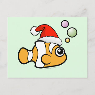 Cartes Pour Fêtes Annuelles Cartoon Clownfish Père Noël