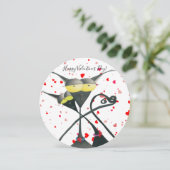 Cartes Pour Fêtes Annuelles Cartoon de chats gris et noir (Debout devant)