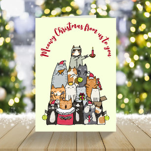 Cartes Pour Fêtes Annuelles Cartoon de Noël des chats Meowy