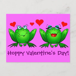 Cartes Pour Fêtes Annuelles Cartoon Frogs Love Postcard Hoppy Valentines Day
