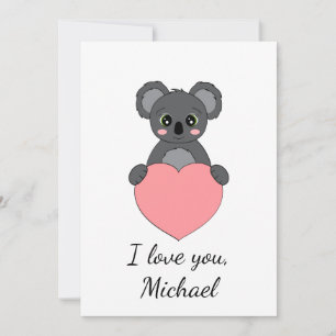 Cartes Pour Fêtes Annuelles Cartoon koala amoureux Saint Valentin