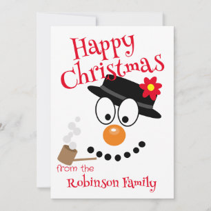 Cartes Pour Fêtes Annuelles Cartoon mignon Snowman