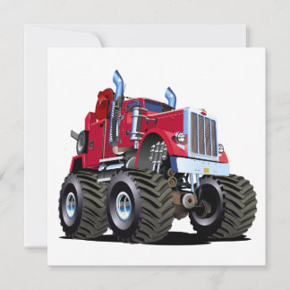 Cartes Pour Fêtes Annuelles Cartoon Monster tow truck
