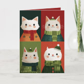 Cartes Pour Fêtes Annuelles Cartoon Xmas Kittens Meowy Christmas Cat Photo (Devant)