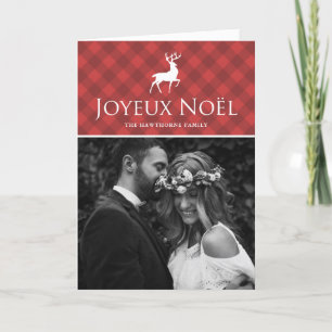 Cartes Pour Fêtes Annuelles Cartouche rouge classique avec Deer Joyeux Noël Ph