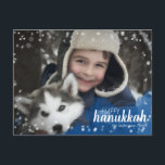 Cartes Pour Fêtes Annuelles Cascade bleue neige chute Hanoukka photo de vacanc<br><div class="desc">Jolie et amusante, cette carte postale de vacances est le moyen parfait pour envoyer des Bonnes Fêtes à des amis et à la famille. Comprend un nuage d'aquarelle bleu avec la neige blanche et bokeh. Remplacez le modèle photo par le vôtre. Le texte à l'avant et à l'arrière peut être...</div>