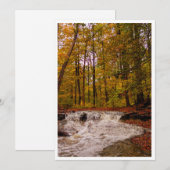 Cartes Pour Fêtes Annuelles Cascade d'automne (Devant / Derrière)