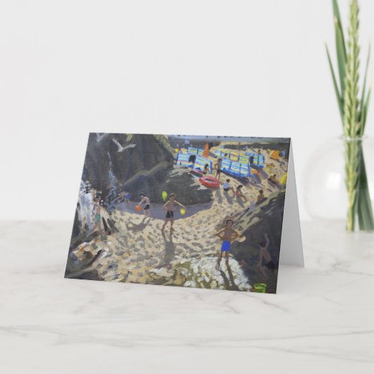 Cartes Pour Fêtes Annuelles Cascade Plage de Porthmeor St Ives (Devant)