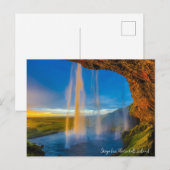 Cartes Pour Fêtes Annuelles Cascade Skogafoss, Islande (Devant / Derrière)
