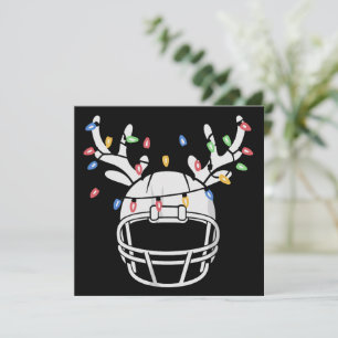 Cartes Pour Fêtes Annuelles Casque de football avec lumières de Noël drôle de 