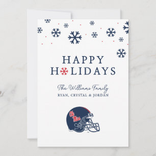 Cartes Pour Fêtes Annuelles Casque Ole Miss Football   bleu foncé