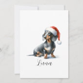 Cartes Pour Fêtes Annuelles Casquette de chien noir de Noël (Devant)