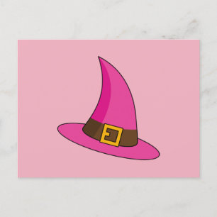 Cartes Pour Fêtes Annuelles Casquette de sorcière rose