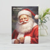 Cartes Pour Fêtes Annuelles Casquette rouge souriant classique rétro Père Noël (Debout devant)