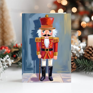 Cartes Pour Fêtes Annuelles Casse-noisette de Noël Soldat Rouge Aquarelle