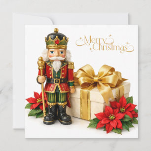 Cartes Pour Fêtes Annuelles Casse-noisette Joyeux Noël avec Poinsettia