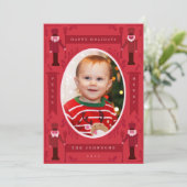 Cartes Pour Fêtes Annuelles Casse-noisette mignon avec banderoles (Debout devant)