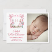 Cartes Pour Fêtes Annuelles Casse-Noisette Mignon Blason Monogramme Bébé (Devant)