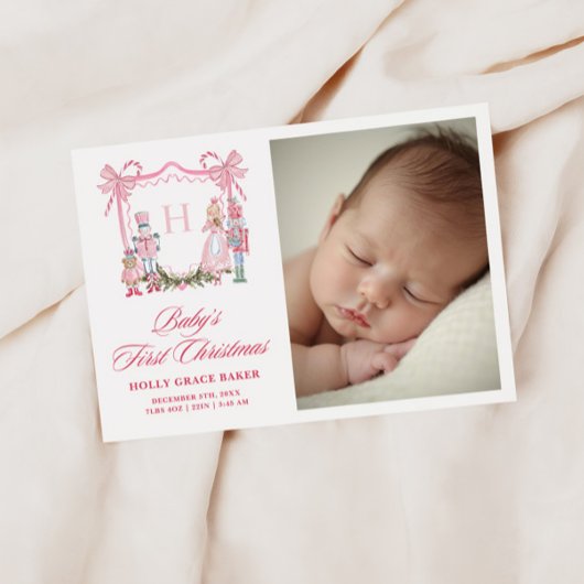 Cartes Pour Fêtes Annuelles Casse-Noisette Mignon Blason Monogramme Bébé