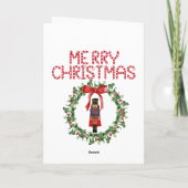 Cartes Pour Fêtes Annuelles Casse-noisette Red Bow Stripes Festif Noël (Dos)