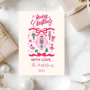 Cartes Pour Fêtes Annuelles Casse-Noisette Rose de Noël