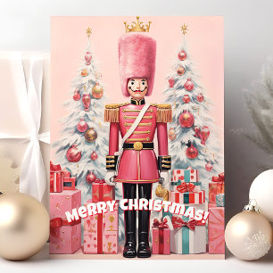 Cartes Pour Fêtes Annuelles Casse-noisette rose Joyeux Noël