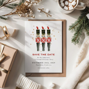 Cartes Pour Fêtes Annuelles Casse-noisette rouge et or Noël à retenir la date