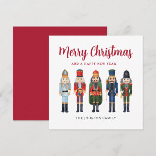 Cartes Pour Fêtes Annuelles Casse-noisette rouge mignon Joyeux Noël carré