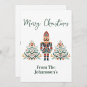 Cartes Pour Fêtes Annuelles Casse-noisette scandinave Nom personnalisé Noël (Devant / Derrière)