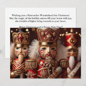 Cartes Pour Fêtes Annuelles Casse-noix avec couronne dorée (Devant / Derrière)