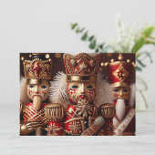 Cartes Pour Fêtes Annuelles Casse-noix avec couronne dorée (Debout devant)