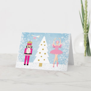 Cartes Pour Fêtes Annuelles Casse-noix, Ballerina, flocons de neige et arbre d