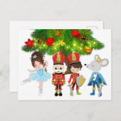 Cartes Pour Fêtes Annuelles Casse-noix, Clara, Soldat, Souris King Ballet (Devant / Derrière)