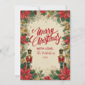 Cartes Pour Fêtes Annuelles Casse-noix classique rouge et or (Devant)