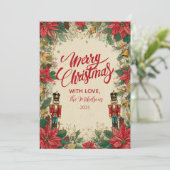 Cartes Pour Fêtes Annuelles Casse-noix classique rouge et or (Debout devant)