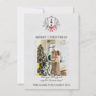 Cartes Pour Fêtes Annuelles Casse-noix Holly Frame avec photo